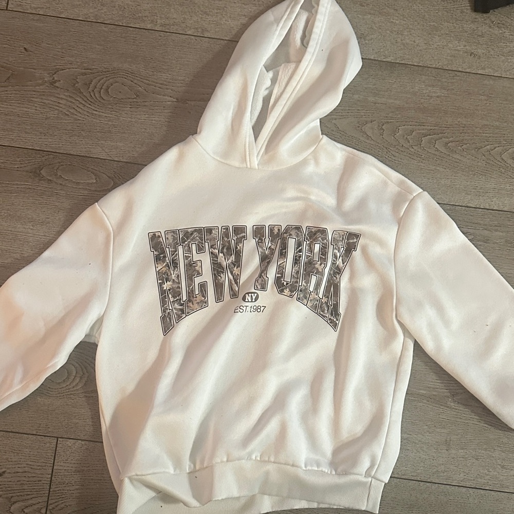 White New York Graphic Hoodie